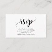 Elegant Rustic Black, Uitnodiging RSVP, Reageren Informatiekaartje (Voorkant)