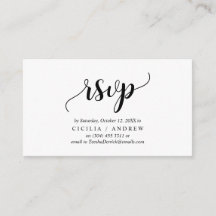 Elegant Rustic Black, Uitnodiging RSVP, Reageren