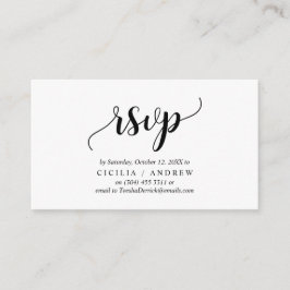 Elegant Rustic Black, Uitnodiging RSVP, Reageren Informatiekaartje