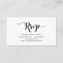 Elegant Rustic Black, Wedding RSVP, antwoord