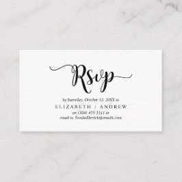 Elegant Rustic Black, Wedding RSVP, antwoord Informatiekaartje