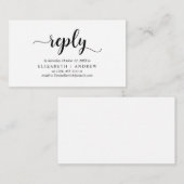 Elegant Rustic Black, Wedding RSVP, antwoord Informatiekaartje (Voorkant / Achterkant)