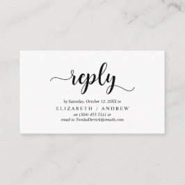 Elegant Rustic Black, Wedding RSVP, antwoord Informatiekaartje