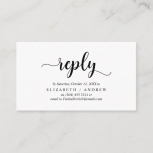 Elegant Rustic Black, Wedding RSVP, antwoord Informatiekaartje
