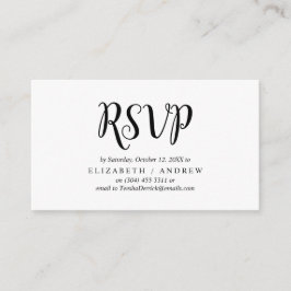 Elegant Rustic Black, Wedding RSVP, reageren Informatiekaartje