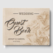 Elegant Rustic Bloem Bruiloft Gastboek Design Gastenboek (Voorkant)