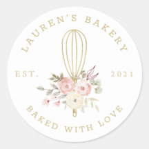 Elegant Rustic Bloemig Logo voor Thuisbakkerij