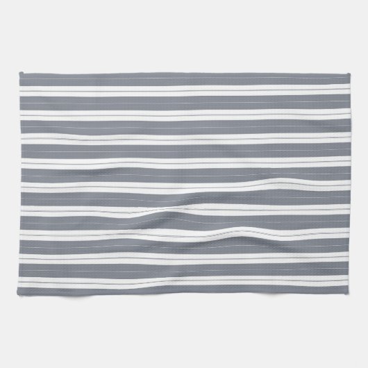 Elegant Rustic Blue French Stripe Theedoek (Horizontaal)