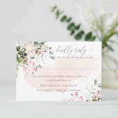 Elegant Rustic Blush Pink Eucalyptus, Meal RSVP Kaart (Staand voorkant)