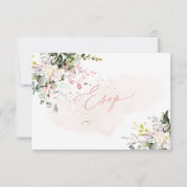 Elegant Rustic Blush Pink Eucalyptus, Meal RSVP Kaart (Achterkant)