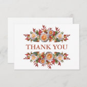 Elegant Rustic Blush Pink Rose Wreath Wedding Bedankkaart (Voorkant / Achterkant)