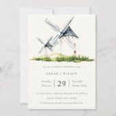Elegant Rustic Boerderij Windmill Theme Wedding In Bedankkaart (Voorkant)
