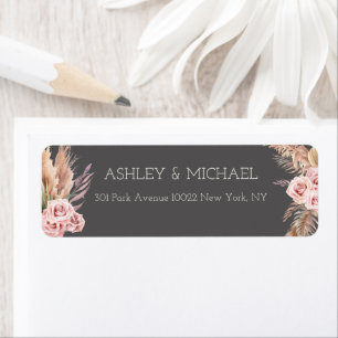 Elegant Rustic Boho Floral Botanical Wedding Label