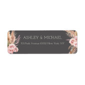 Elegant Rustic Boho Floral Botanical Wedding Label (Voorkant)