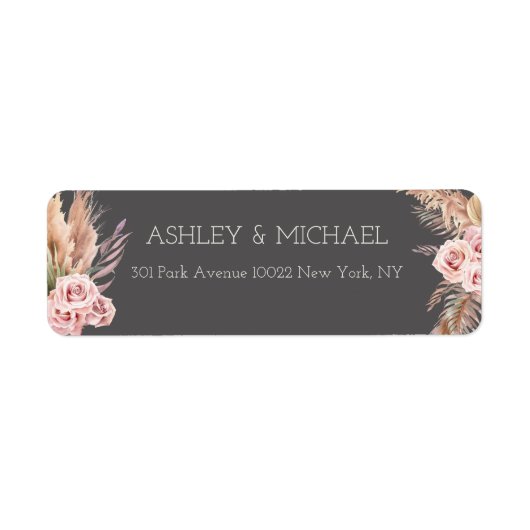 Elegant Rustic Boho Floral Botanical Wedding Label (Voorkant)