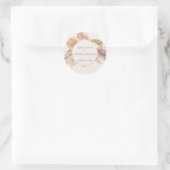 Elegant Rustic Boho Floral Botaniqe Wedding Classi Ronde Sticker (Tas)