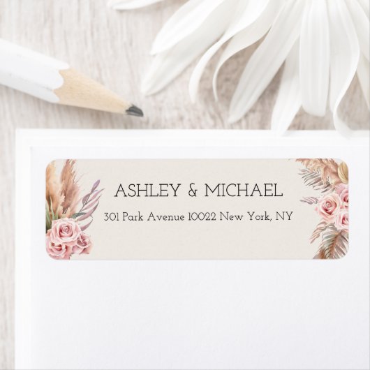 Elegant Rustic Boho Floral Botaniqe Wedding Etiket (Insitu)