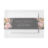 Elegant Rustic Boho Floral Botaniqe Wedding Invita Uitnodigingen Wikkel (Voorkant Voorbeeld)