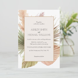 Elegant Rustic Boho Floral Botaniqe Wedding Kaart