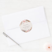 Elegant Rustic Boho Floral Botaniqe Wedding Ronde Sticker (Envelop)