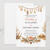 Elegant Rustic Boho Floral Chic Wedding  Kaart (Voorkant / Achterkant)