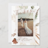 Elegant Rustic Boho Floral Pampas Bedankt voor je Save The Date (Voorkant)