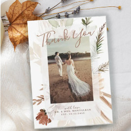 Elegant Rustic Boho Floral Pampas Bedankt voor je  Save The Date