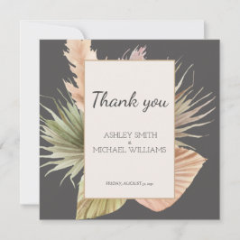 Elegant Rustic Boho Floral Wedding Hartelijk dank Bedankkaart