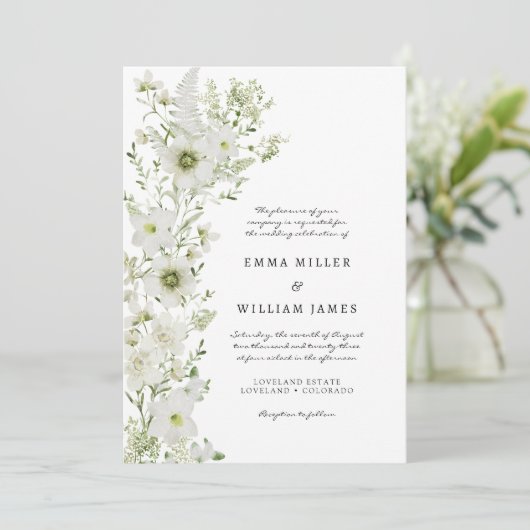 Elegant Rustic Boho Greenery Wedding Invitation Kaart (Staand voorkant)