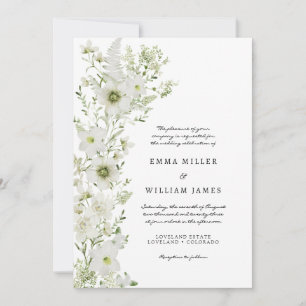 Elegant Rustic Boho Greenery Wedding Invitation Kaart