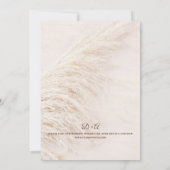 Elegant Rustic Boho Pampas Grass Wedding Kaart (Achterkant)