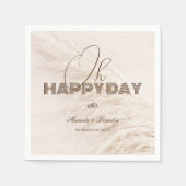 Elegant Rustic Boho Pampas Grass Wedding Napkins Servet (Voorkant)