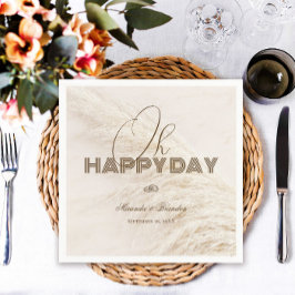 Elegant Rustic Boho Pampas Grass Wedding Napkins Servet