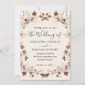 Elegant Rustic Boho Wildflower Modern Wedding Kaart (Voorkant)