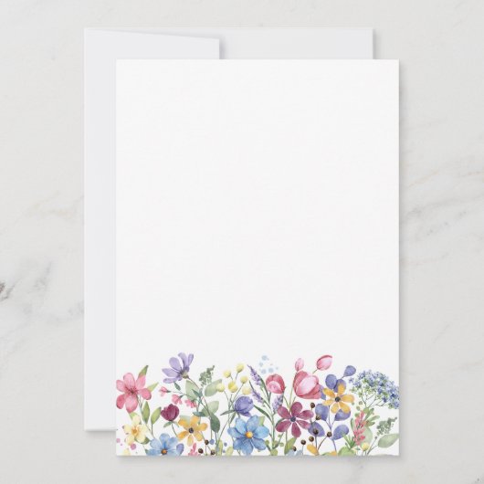 Elegant Rustic Boho Wildflower Vrijgezellenfeest Kaart (Achterkant)