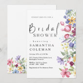 Elegant Rustic Boho Wildflower Vrijgezellenfeest Kaart (Voorkant / Achterkant)