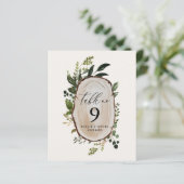 Elegant Rustic Botanical bruiloft table number Ped (Staand voorkant)