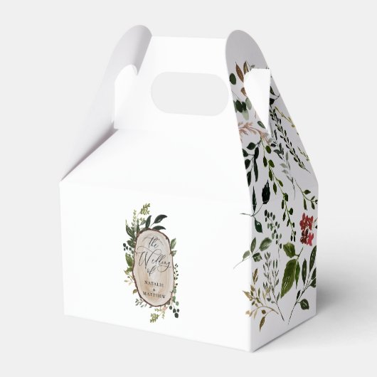 Elegant Rustic Botanical Greenery bruiloft Bedankdoosjes (Achterkant)