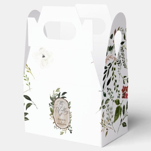 Elegant Rustic Botanical Greenery bruiloft Bedankdoosjes (Geopend)