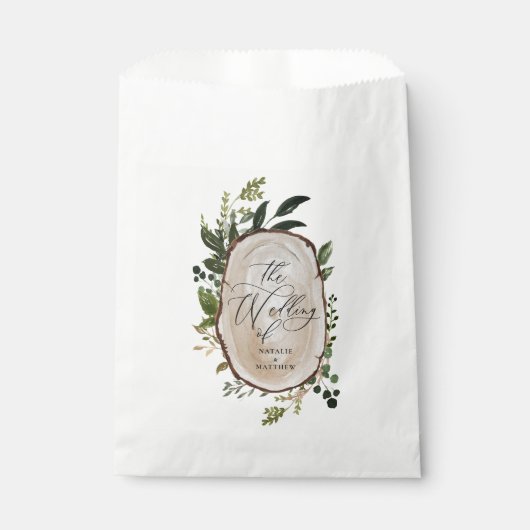 Elegant Rustic Botanical Greenery bruiloft Bedankzakje (Voorkant)