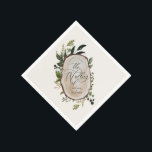 Elegant Rustic Botanical Greenery bruiloft Servet<br><div class="desc">Elegante rustieke botanische groen chique script huwelijksfeest voorkeur decor servet. Onderdeel van een modern collectie.</div>