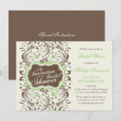 Elegant Rustic Brown Green Floral Vrijgezellenfees Kaart (Voorkant / Achterkant)