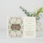Elegant Rustic Brown Green Floral Vrijgezellenfees Kaart (Staand voorkant)