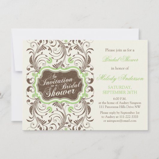 Elegant Rustic Brown Green Floral Vrijgezellenfees Kaart (Voorkant)