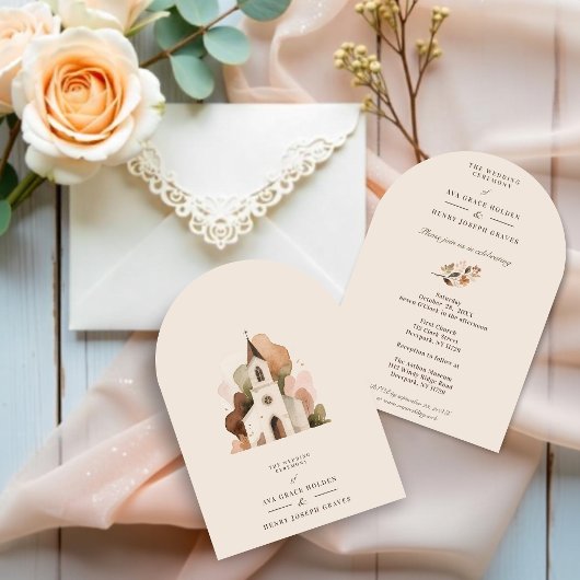 Elegant Rustic Brown Tones Church Wedding Designs Kaart