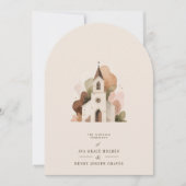 Elegant Rustic Brown Tones Church Wedding Designs Kaart (Voorkant)