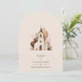 Elegant Rustic Brown Tones Church Wedding Designs Kaart (Staand voorkant)