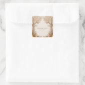 Elegant Rustic Brown Tree Arch White Floral Vierkante Sticker (Tas)