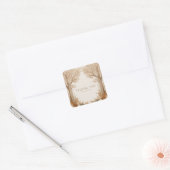 Elegant Rustic Brown Tree Arch White Floral Vierkante Sticker (Envelop)