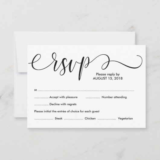 Elegant Rustic bruiloft RSVP-kaartontwerp v1 RSVP Kaartje (Voorkant)